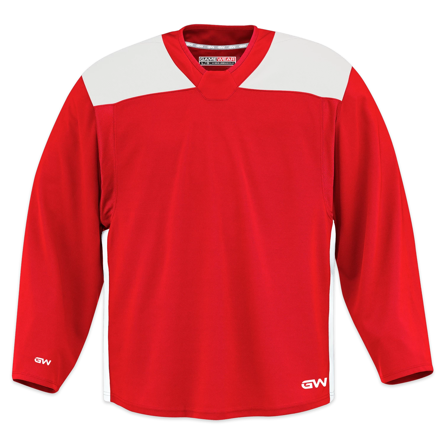 GameWear GW6500 ProLite Series Junior Hockey Practice Jersey - Red / White 1 GameWear GW6500 ProLite Series Junior Hockey Practice Jersey - Red / White