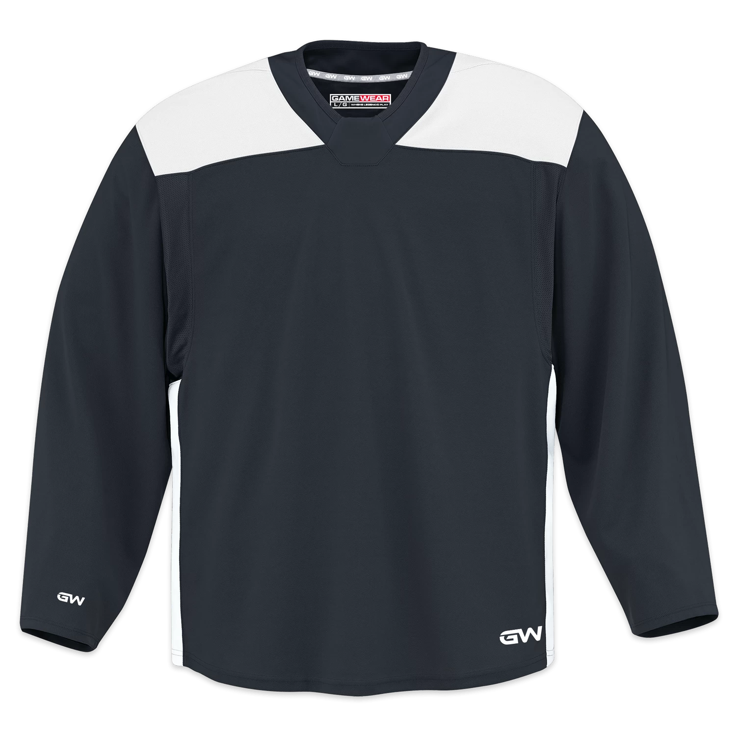 GameWear GW6500 ProLite Series Senior Hockey Practice Jersey - Black / White 1 GameWear GW6500 ProLite Series Senior Hockey Practice Jersey - Black / White